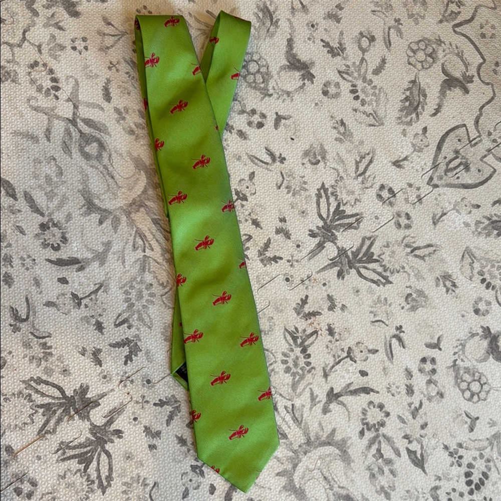 J. Crew Green and Red Lobster tie